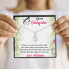 To My Daughter, You Will Always Find Me Right Here For You, Alluring Beauty Necklace, Customized Necklace, Silver Necklace With Message Card, Custom Pendant