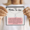Future Mother In Law Necklace With Message Card, Mother Day Necklace, Ideas For Her, Alluring Necklace, Birthday Gift, Mother in Law Gifts For Christmas, Mom I Love You
