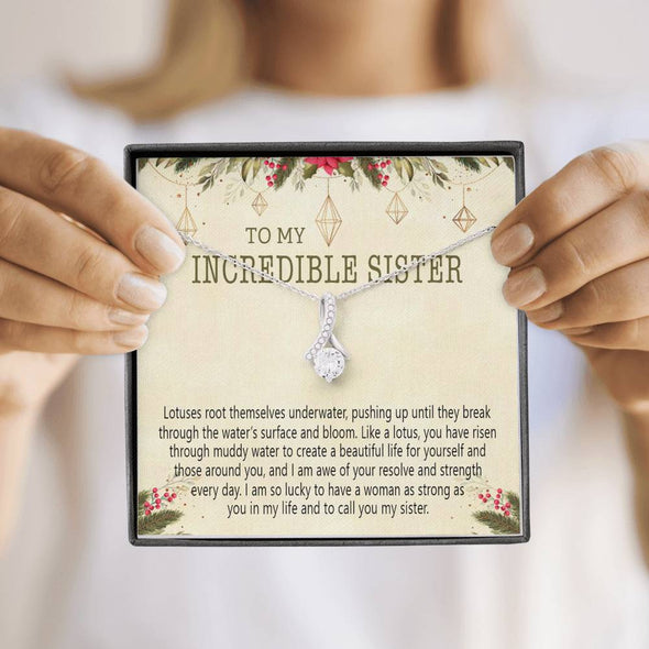 To My Incredible Sister, Necklace With Message Card, Alluring Beauty Necklace, Raksha Bandhan Gift, Gift Ideas For Sister, Birthday Gift, Brother To Sister