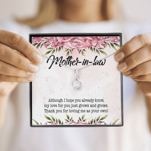 Dear Mom, Thank You For Loving Me As You Own, Future Mother In Law Necklace With Message Card, Mother Day Necklace, Ideas For Her, Alluring Necklace, Birthday Gift, Christmas Gift