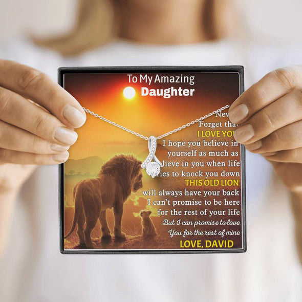 To My Daughter, I Can Promise To Love You For The Rest Of Mine, Customized Necklace, Custom Pendant, Silver Necklace With Message Card, Alluring Beauty Necklace