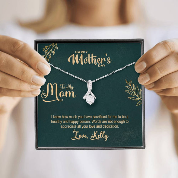 To My Mom, Words Are Not Enough To Appreciate All Yours Love, Silver Alluring Beauty Necklace, Gift Ideas For Mom, Customized Necklace, Happy Mother's Day