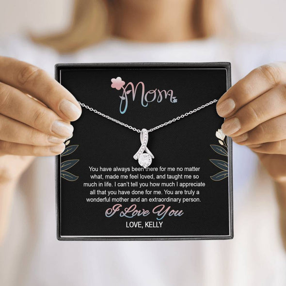 To My Mom, You Are Truly A Wonderful Person, Necklace With Message Card, Customized Necklace, Silver Alluring Beauty Necklace, Gift Ideas For Mom, Happy Mother's Day