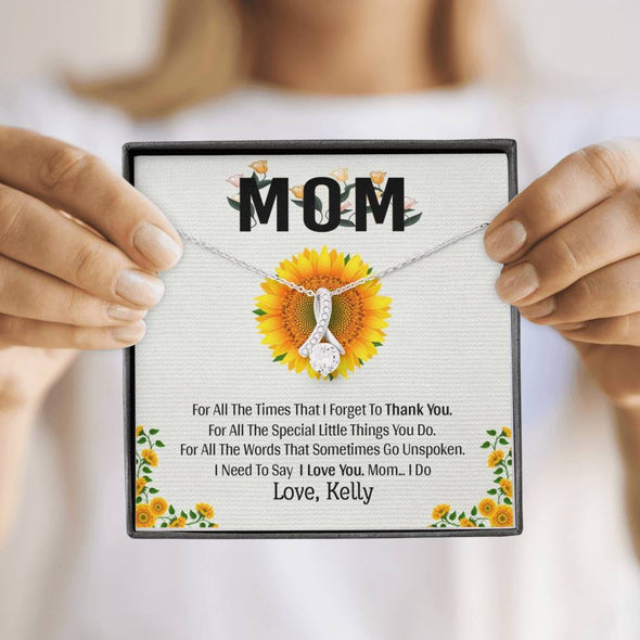 To My Mom, I Need To Say I Love You Mom, Necklace With Message Card, Customized Necklace, Silver Alluring Beauty Necklace, Happy Mother's Day, Gift Ideas For Mom