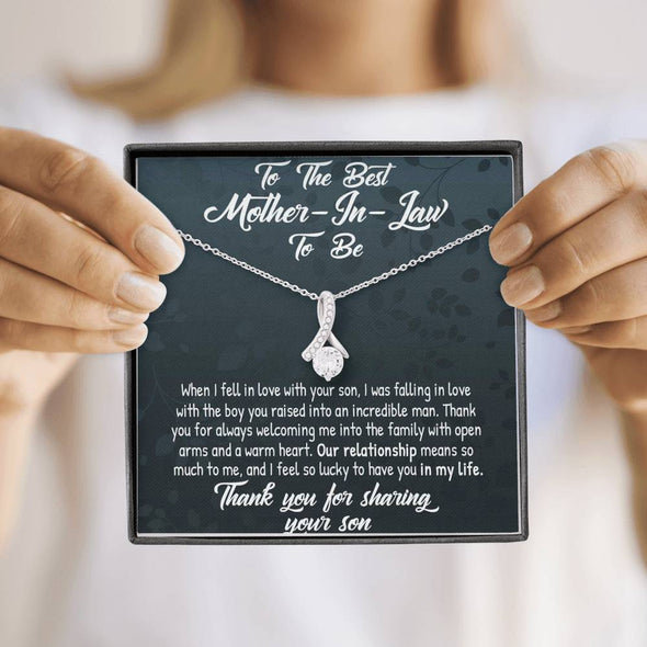 Dear Mom, Thank You For Sharing Your Son, Future Mother In Law Necklace With Message Card, Mother Day Necklace, Ideas For Her, Alluring Necklace, Birthday Gift, Christmas Gift