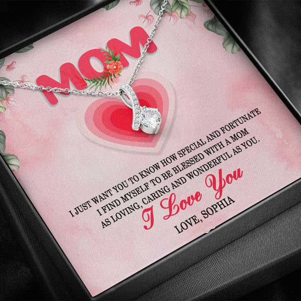 To My Mom, I Just Want You To Know How Special And Fortunate, Silver Alluring Beauty Necklace, Gift Ideas For Mom, Customized Necklace, Happy Mother's Day