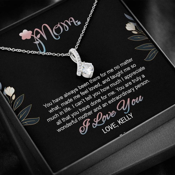To My Mom, You Are Truly A Wonderful Person, Necklace With Message Card, Customized Necklace, Silver Alluring Beauty Necklace, Gift Ideas For Mom, Happy Mother's Day