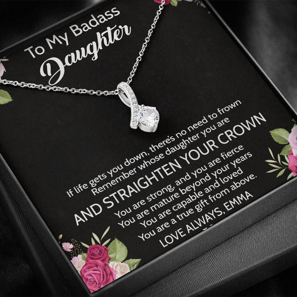 To My Daughter, You Are True Gift From Above, Alluring Beauty Necklace, Customized Necklace, Silver Necklace With Message Card, Custom Pendant, Birthday Girl