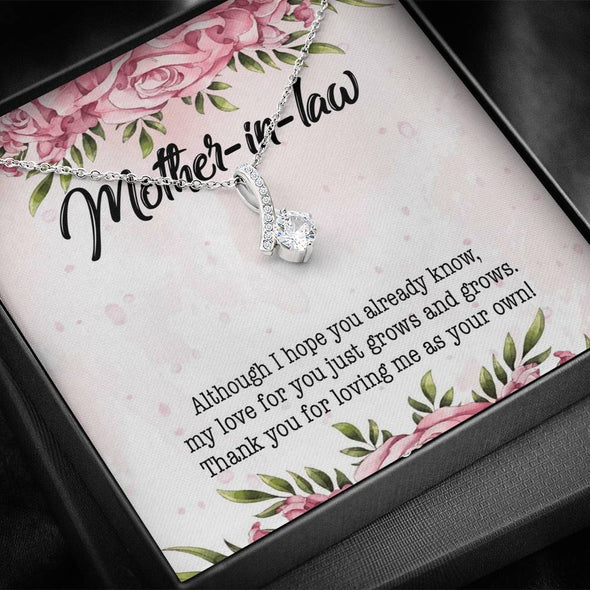 Dear Mom, Thank You For Loving Me As You Own, Future Mother In Law Necklace With Message Card, Mother Day Necklace, Ideas For Her, Alluring Necklace, Birthday Gift, Christmas Gift