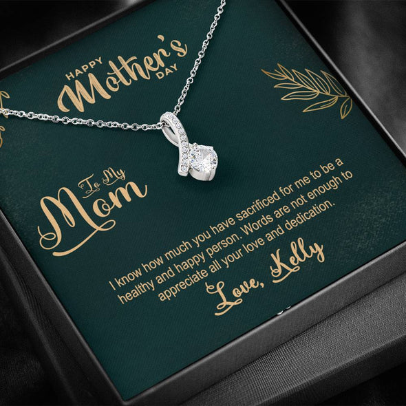 To My Mom, Words Are Not Enough To Appreciate All Yours Love, Silver Alluring Beauty Necklace, Gift Ideas For Mom, Customized Necklace, Happy Mother's Day