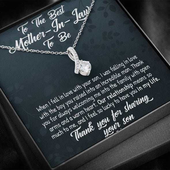 Dear Mom, Thank You For Sharing Your Son, Future Mother In Law Necklace With Message Card, Mother Day Necklace, Ideas For Her, Alluring Necklace, Birthday Gift, Christmas Gift