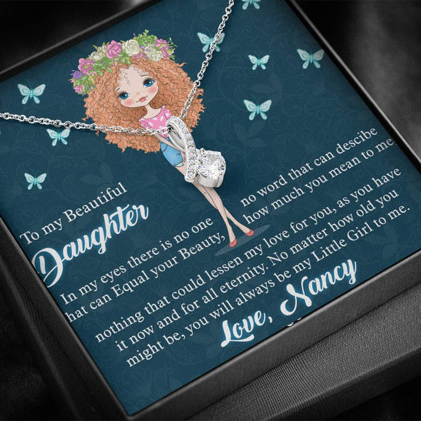 To My Daughter, Nothing That Could Lessen My Love For You, Customized Necklace, Custom Pendant, Silver Necklace With Message Card, Alluring Beauty Necklace