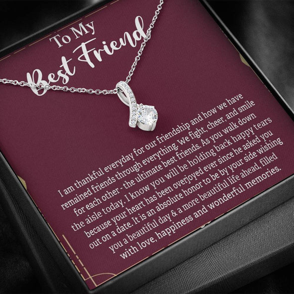 To My Bestie, We cheer And Smile For Each Other, Gift For Friend, BFF Gift, Friendship Gift, Friendship Necklace, Best Friend Gift, Alluring Beauty Necklace, Happy Wedding Day