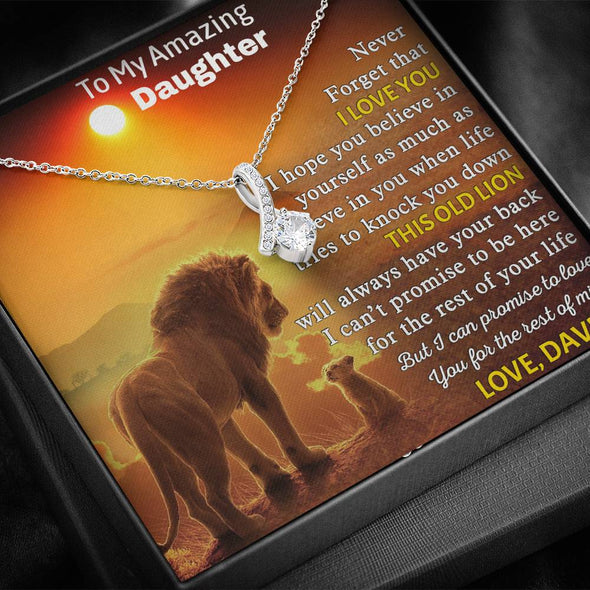 To My Daughter, I Can Promise To Love You For The Rest Of Mine, Customized Necklace, Custom Pendant, Silver Necklace With Message Card, Alluring Beauty Necklace