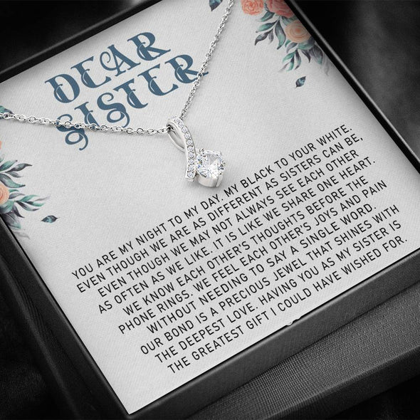 Dear Sister, You Are My Night To My Day, Necklace With Message Card, Alluring Beauty Necklace, Raksha Bandhan Gift, Gift Ideas For Sister, Birthday Gift