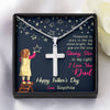 To My Dad, You're The Only Shining Star, Custom Cross Necklace, Anniversary, Christmas, Gift Ideas For Him, Necklace With Message Card, Happy Father's Day, Birthday