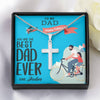 To My Dad, You Are The Best Dad Ever, Custom Cross Necklace, Anniversary, Christmas, Gift Ideas For Him, Silver Necklace With Message Card, Happy Father's Day