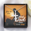 To My Dad, Artisan Crafted Cross Necklace With You're The Best Dad Ever Message Card, Artisan-Crafted Stainless Steel Cross Necklace, Customized Message Card, Jewelry For Him, Father's Day Gift For Him
