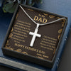 To My Dad, You Are My Idol, Happy Father's Day, Necklace With Message Card, Gift Ideas For Dad, Customized Necklace, Artisan Crafted Cross Necklace, Birthday