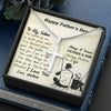 To My Dad, You're The Greatest, Custom Cross Necklace, Anniversary, Christmas, Gift Ideas For Him, Silver Necklace With Message Card, Happy Father's Day, Birthday