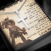 To My Dad, Artisan Crafted Cross Necklace With Thank You For The Sacrifices You Make Every Day Customized Message Card, Jewelry For Him, Father's Day Gift For Him, Artisan-Crafted Stainless Steel Cross Necklace