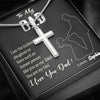 To My Dad, You Are My Idol, Custom Cross Necklace, Anniversary, Birthday, Christmas, Gift Ideas For Him, Silver Necklace With Message Card, Happy Father's Day