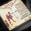 To My Dad, Thank You For Teaching Me How To Skate, Happy Father's Day, Necklace With Message Card, Gift Ideas For Dad, Artisan Crafted Cross Necklace, Birthday