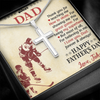 Dear Dad, Artisan Crafted Cross Necklace With I Love You Dad Forever & Always Message Card, Customized Message Card, Jewelry For Him, Father's Day Gift For Him