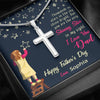 To My Dad, You're The Only Shining Star, Custom Cross Necklace, Anniversary, Christmas, Gift Ideas For Him, Necklace With Message Card, Happy Father's Day, Birthday