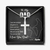 To My Dad, You Are My Idol, Custom Cross Necklace, Anniversary, Birthday, Christmas, Gift Ideas For Him, Silver Necklace With Message Card, Happy Father's Day