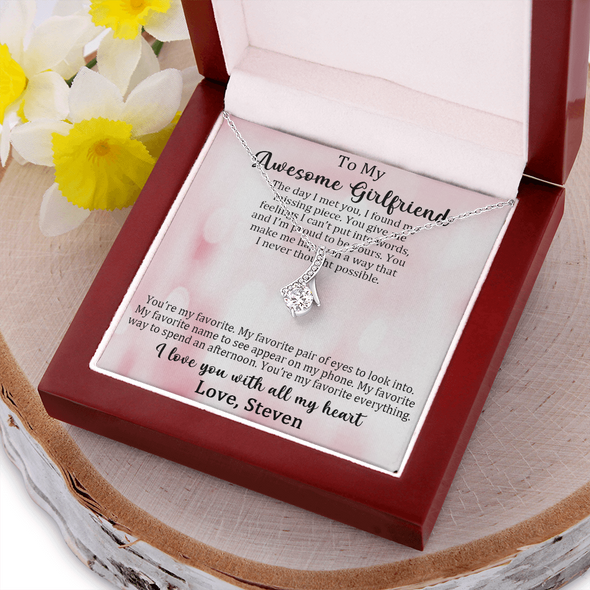To My Awesome Girlfriend, Alluring Beauty Necklace, Customized Pendant For Her, Birthday Gift, Christmas, Anniversary, Gift For Her, Valentine's Day, Jewelry For Her