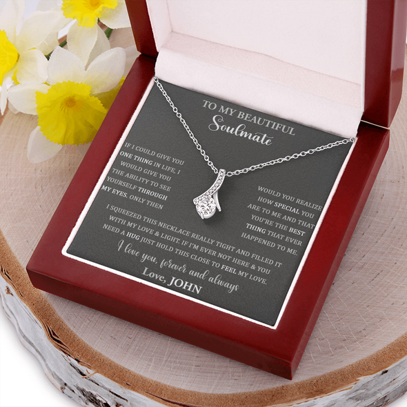 To My Beautiful Soulmate, Alluring Beauty Necklace, Custom Pendant, Christmas, Gift For Couple, Anniversary, Birthday, Valentine's Day, Gift For Her, Wife