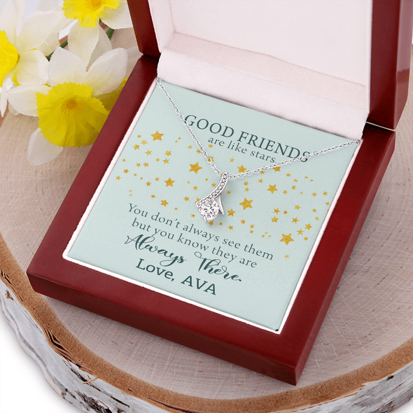 To My Good Friends, Alluring Beauty Necklace With You Know They Are Always There Message Card, Birthday, Gift For Her, Necklace for Her, Jewelry For Her, Customized Message Card