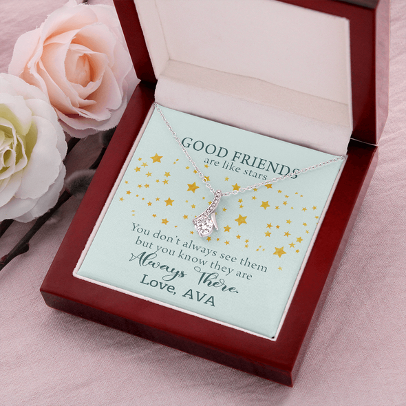 To My Good Friends, Alluring Beauty Necklace With You Know They Are Always There Message Card, Birthday, Gift For Her, Necklace for Her, Jewelry For Her, Customized Message Card