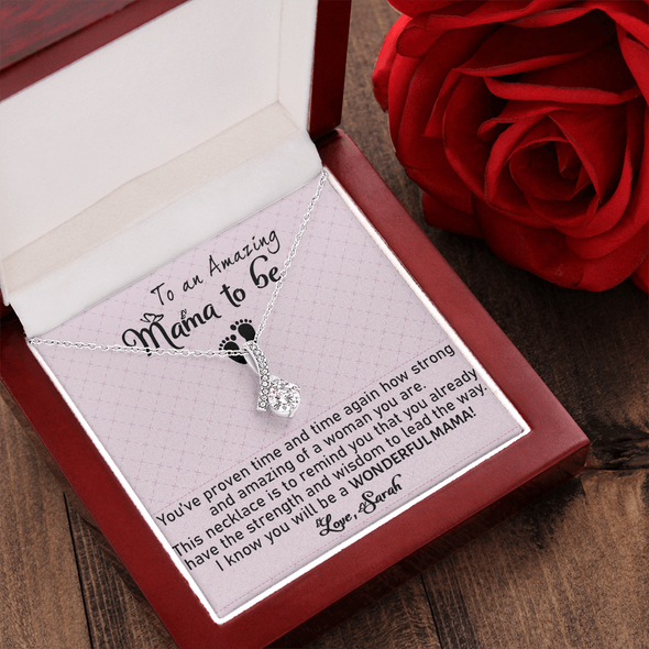 To An Amazing Mama To Be, Alluring Beauty Necklace, Customized Pendant For Newly Mom, Birthday, Mother's Day, Christmas, Anniversary, Gift For Her Valentine's Day, Jewelry For Mom