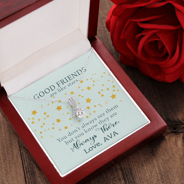 To My Good Friends, Alluring Beauty Necklace With You Know They Are Always There Message Card, Birthday, Gift For Her, Necklace for Her, Jewelry For Her, Customized Message Card