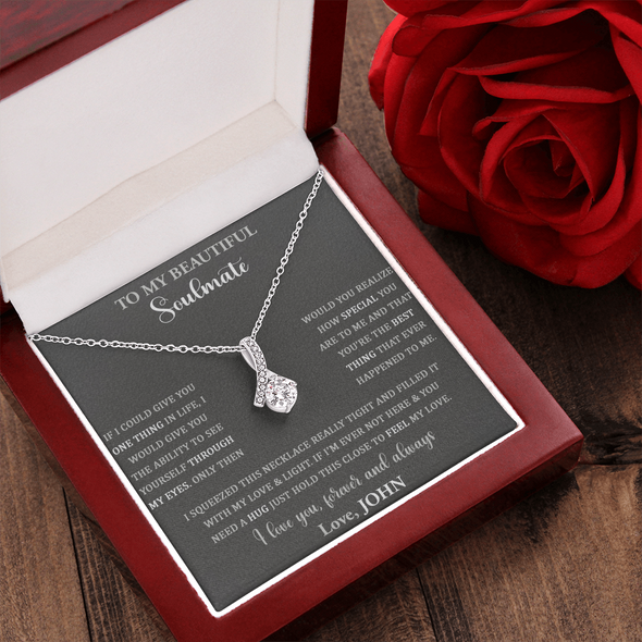 To My Beautiful Soulmate, Alluring Beauty Necklace, Custom Pendant, Christmas, Gift For Couple, Anniversary, Birthday, Valentine's Day, Gift For Her, Wife