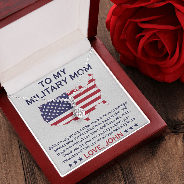 To My Military Mom, Alluring Beauty Necklace, Birthday, Mother's Day, Christmas, Anniversary, Gift For Her Valentine's Day, Jewelry For Mom, Customized Pendant For Mom