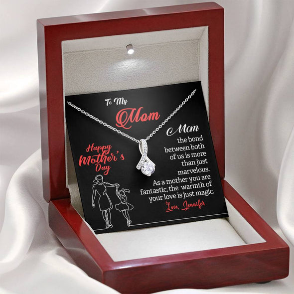 To My Mom, The Bond Between Both Of Us Is More Than Just Marvelous, Silver Alluring Beauty Necklace, Gift Ideas For Mom, Customized Necklace, Happy Mother's Day, Birthday