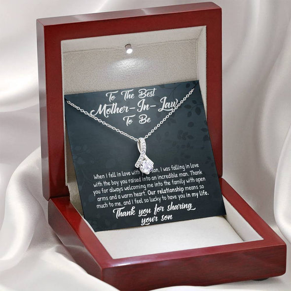 Dear Mom, Thank You For Sharing Your Son, Future Mother In Law Necklace With Message Card, Mother Day Necklace, Ideas For Her, Alluring Necklace, Birthday Gift, Christmas Gift