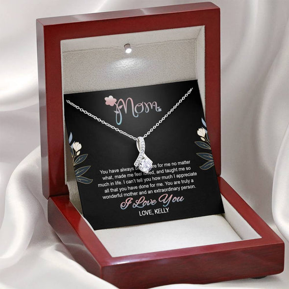 To My Mom, You Are Truly A Wonderful Person, Necklace With Message Card, Customized Necklace, Silver Alluring Beauty Necklace, Gift Ideas For Mom, Happy Mother's Day