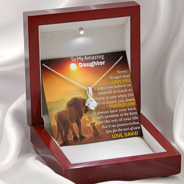 To My Daughter, I Can Promise To Love You For The Rest Of Mine, Customized Necklace, Custom Pendant, Silver Necklace With Message Card, Alluring Beauty Necklace