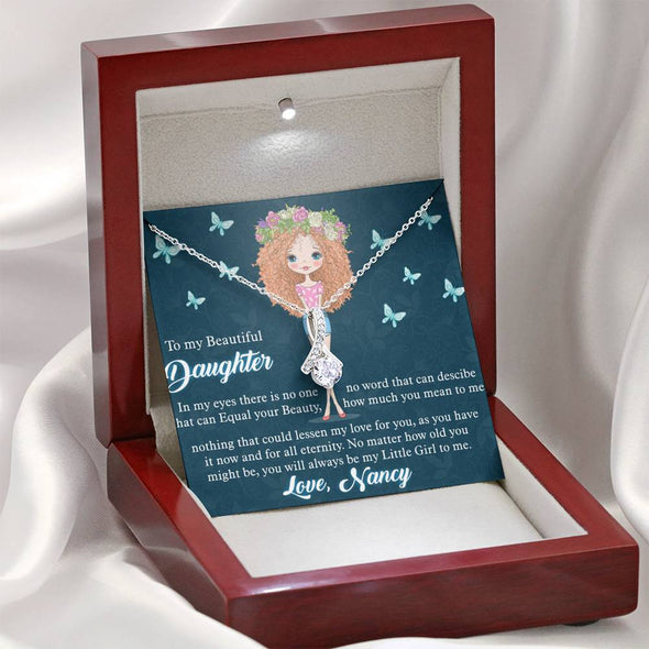 To My Daughter, You Will Always Be My Little Girl To Me, Necklace With Message Card, Customize Necklace, Gift Ideas, Alluring Beauty Necklace, Customize Necklace