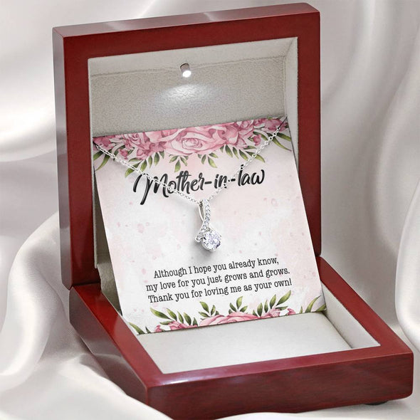 Dear Mom, Thank You For Loving Me As You Own, Future Mother In Law Necklace With Message Card, Mother Day Necklace, Ideas For Her, Alluring Necklace, Birthday Gift, Christmas Gift