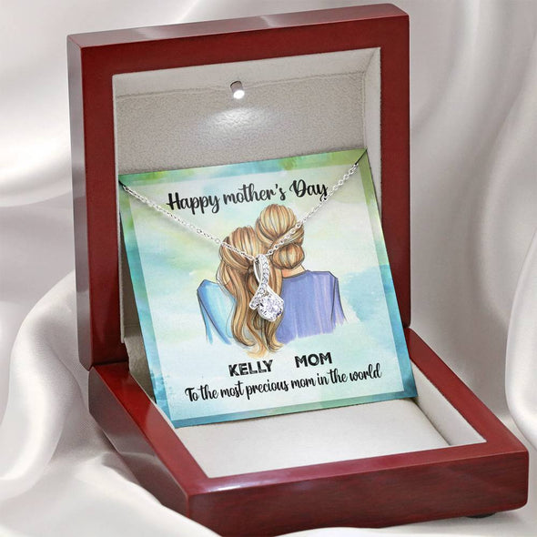 To My Mom, The Most Precious Mom In The World, Customized Necklace, Birthday, Happy Mother's Day, Birthday, Necklace With Message Card, Alluring Necklace