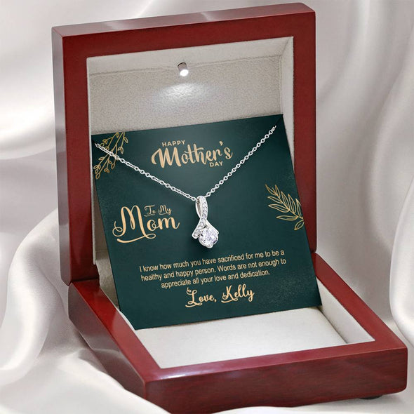 To My Mom, Words Are Not Enough To Appreciate All Yours Love, Silver Alluring Beauty Necklace, Gift Ideas For Mom, Customized Necklace, Happy Mother's Day