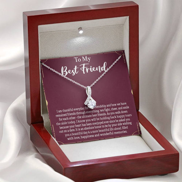 To My Bestie, We cheer And Smile For Each Other, Gift For Friend, BFF Gift, Friendship Gift, Friendship Necklace, Best Friend Gift, Alluring Beauty Necklace, Happy Wedding Day