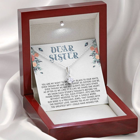 Dear Sister, You Are My Night To My Day, Necklace With Message Card, Alluring Beauty Necklace, Raksha Bandhan Gift, Gift Ideas For Sister, Birthday Gift