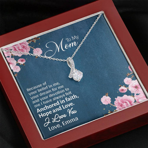 To My Mom, I Love You Mom , Necklace With Message Card, Customized Necklace, Silver Alluring Beauty Necklace, Gift Ideas For Mom, Happy Mother's Day