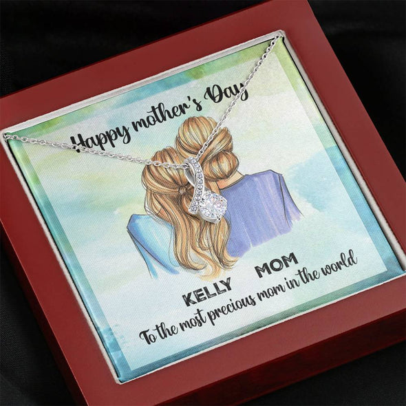 To My Mom, The Most Precious Mom In The World, Customized Necklace, Birthday, Happy Mother's Day, Birthday, Necklace With Message Card, Alluring Necklace